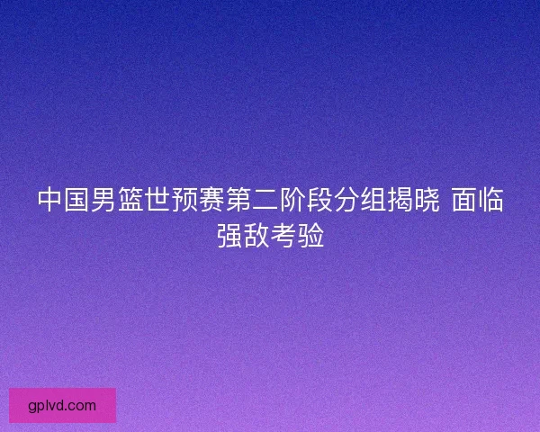 中国男篮世预赛第二阶段分组揭晓 面临强敌考验 中国男篮世预赛第二阶段分组揭晓 面临强敌考验